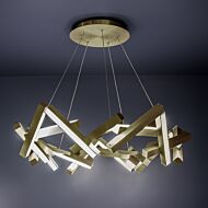 Modern Forms Chaos 21 Light Chandelier 34 Inch in Aged Brass