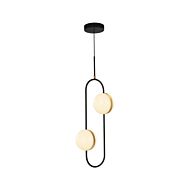 Tagliato LED Pendant in Matte Black with Brushed Gold