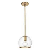 Alora Coast Pendant Light in Vintage Brass And Clear Glass