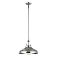 Palmetto 1-Light Pendant in Polished Nickel with Glossy Opal Glass