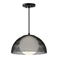 Haven 1-Light Pendant in Matte Black with Opal Glass