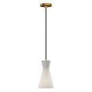 Betty 1-Light Pendant in Aged Gold with Opal Glass