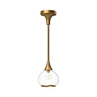 Hazel 1-Light Pendant in Aged Gold with Clear Glass