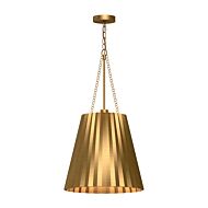 Plisse 1-Light Pendant in Aged Gold