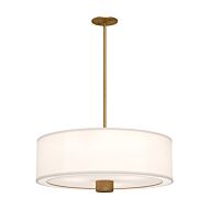 Theo 3-Light Pendant in Aged Gold with White Linen