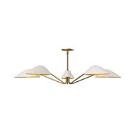 Oscar 5-Light Pendant in Aged Gold with White