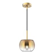 Samar 1-Light Pendant in Brushed Gold with Copper