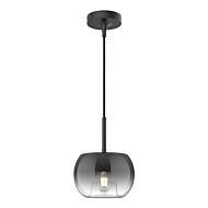 Samar 1-Light Pendant in Black with Smoked Glass