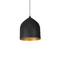 Helena LED Pendant in Black with Gold