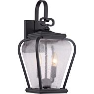 Quoizel Province 2 Light 9 Inch Outdoor Wall Light in Mystic Black