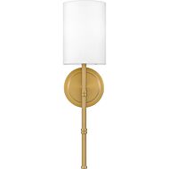 Wood 1-Light 5" Wall Sconce in Aged Brass