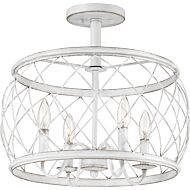 Quoizel Dury 4 Light 18 Inch Ceiling Light in Antique White