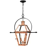 Quoizel Rue De Royal 2 Light 21 Inch Outdoor Hanging Light in Aged Copper