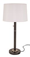 House of Troy Rupert 3 Light 31 Inch Table Lamp in Black with Satin Nickel Accents