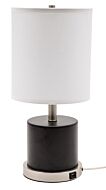House of Troy Rupert 20 Inch Table Lamp in Black with Satin Nickel Accents
