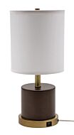 House of Troy Rupert 20 Inch Table Lamp in Chestnut Bronze with Weathered Brass Accents