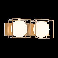 Matteo Squircle 2 Light Wall Sconce In Aged Gold Brass