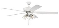 Craftmade Super Pro fan 4-Light Ceiling Fan with Blades Included in White with Polished Nickel