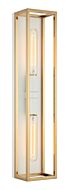 Shadowbox 2-Light LED Wall Sconce in White with Aged Gold Brass