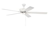 Craftmade Super Pro fan Ceiling Fan with Blades Included in White with Polished Nickel