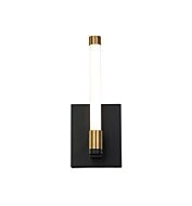 Infiniti Collection 1-Light Integrated LED Sconce in Matte Black and Brass
