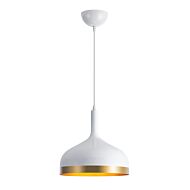 Dash Collection 1-Light Pendant in White and Gold