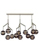 Tech Sedona 12 Light 2700K LED Contemporary Chandelier in Aged Brass and Transparent Smoke