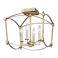 Thayer 4 Light Ceiling Light in Antique Gild by Sean Lavin