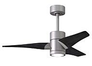 Super Janet 6-Speed DC 42" Ceiling Fan w/ Integrated Light Kit in Brushed Nickel with Matte Black blades