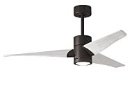 Super Janet 6-Speed DC 52" Ceiling Fan w/ Integrated Light Kit in Textured Bronze with Matte White blades