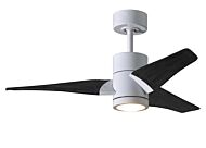 Super Janet 6-Speed DC 42" Ceiling Fan w/ Integrated Light Kit in White with Matte Black blades