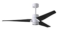Super Janet 6-Speed DC 60" Ceiling Fan w/ Integrated Light Kit in White with Matte Black blades