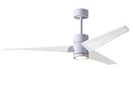 Super Janet 6-Speed DC 52" Ceiling Fan w/ Integrated Light Kit in White with Matte White blades