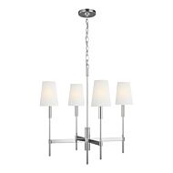 Beckham Classic 4 Light Chandelier in Polished Nickel by Thomas O'Brien