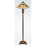 Quoizel Grove Park 2 Light 61 Inch Floor Lamp with Tiffany Glass