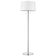 Urban Basic 2-Light Polished Chrome Adjustable Floor Lamp With Off-White Linen Shade