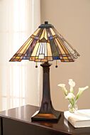 Quoizel Inglenook Tiffany Table Lamp in Valiant Bronze