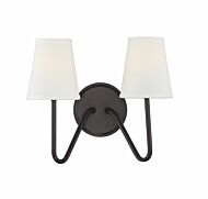 Trade Winds Lighting 2 Light Wall Sconce In Oil Rubbed Bronze