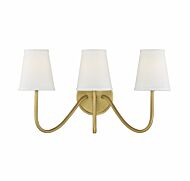 Trade Winds Lighting 3 Light Wall Sconce In Natural Brass