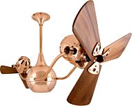 Vent-Bettina 3-Speed AC 44" Ceiling Fan in Polished Copper with Mahogany blades