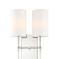 Crystorama Veronica 2 Light 17 Inch Wall Sconce in Polished Nickel