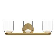 Cedar LED Bathroom Vanity Light in Brushed Gold with Clear Glass