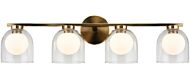 Derbishone 4-Light Wall Sconce in Aged Gold Brass