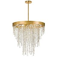 Crystorama Windham 6 Light 23 Inch Transitional Chandelier in Antique Gold with Clear Hand Cut Crystals