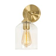 William 1-Light Wall Sconce in Satin Brass