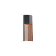 Dusk 1-Light LED Outdoor Wall Sconce in Black with Dark Walnut