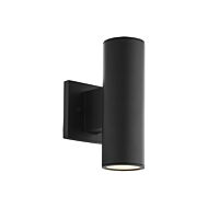 WAC Cylinder 3000K 2 Light Wall Sconce in Black