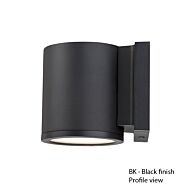 Tube 1-Light LED Wall Light in Black
