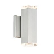 Block 1-Light LED Wall Light in Brushed Aluminum