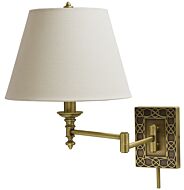 House of Troy Knot Swing Arm Wall Lamp in Antique Brass